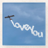 Flugzeug & Foto "LIEBE YOU", Cool Fun Aviation Glasuntersetzer (Vorderseite)