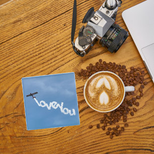 Flugzeug & Foto "LIEBE YOU", Cool Fun Aviation Glasuntersetzer