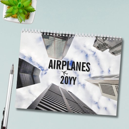 Flugzeug Foto Pilot Aviator Spaß Einfach 12 Monate Kalender