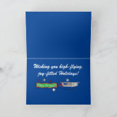 Flugzeug frohe Feiertage Feiertagskarte (Innenseite)