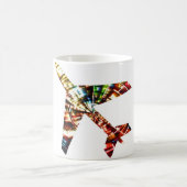 Flugzeug - funkelnder roter cooler Entwurf Kaffeetasse (Mittel)