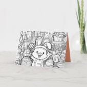 Flugzeug Funny Bunny Happy Oster Karte (Rückseite)