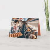 Flugzeug Funny Bunny Happy Oster Karte (Vorderseite)