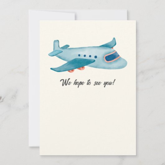 Flugzeug für das Erlebnisreisen Einladung (Rückseite)