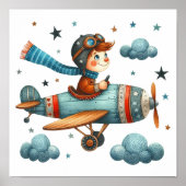 Flugzeug für Propeller mit Kinderfliege - Art des Poster (Vorne)