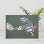 Flugzeug für Vintage Kämpfe Geburtstag Bearbeitung Einladung (Stehend Vorderseite)