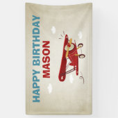 Flugzeug Geburtstag Banner Reiseabenteuer Vintag (Vertikal)