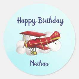 Flugzeug Geburtstag Danke, Stickers