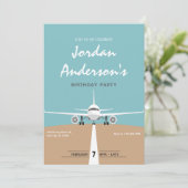 Flugzeug-Geburtstag Einladung (Stehend Vorderseite)