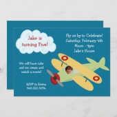 Flugzeug-Geburtstags-Party Einladung (Vorne/Hinten)