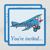 Flugzeug-Geburtstags-Party Einladung (Vorne/Hinten)