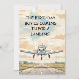 Flugzeug Geburtstagsjungen Party Digital-Download Einladung