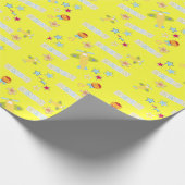 Flugzeug-Gelbes Baby-Blumenpapier Geschenkpapier (Ecke)