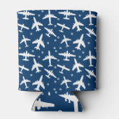 Flugzeug Gemustert blau und weiß Dosenkühler (Rückseite)