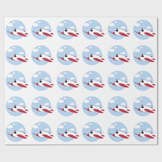 Flugzeug Geschenkpapier (Flach)
