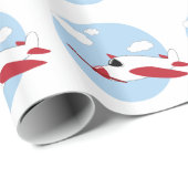 Flugzeug Geschenkpapier (Rolleneckpunkt)