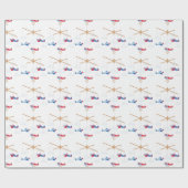Flugzeug Geschenkpapier (Flach)
