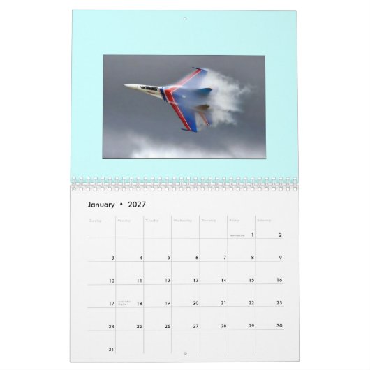 FLUGZEUG Gewohnheit Druckkalender Kalender (Jan 2027)