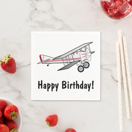 Flugzeug glücklich Geburtstag Serviette (Beispiel)