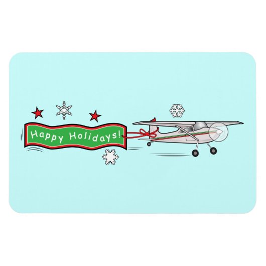 Flugzeug glücklich Weihnachten Urlaub Weihnachten Magnet (Horizontal)