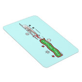 Flugzeug glücklich Weihnachten Urlaub Weihnachten Magnet (Rechte Seite)