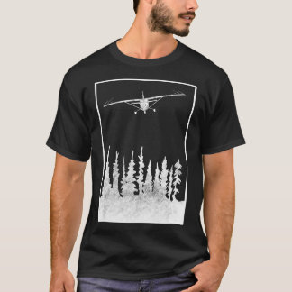 Flugzeug Grafik C172 über Bäumen - Pilot anwesend T-Shirt