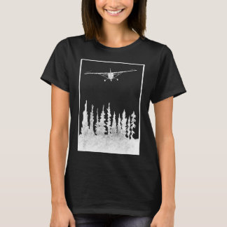 Flugzeug Grafik C172 über Bäumen - Pilot anwesend T-Shirt