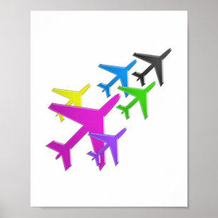FLUGZEUG grafische Dekorationen: cadeau gießen Poster