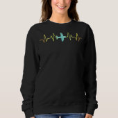 Flugzeug Heartbeat Pilot Flugzeug Fliegenraummotor Sweatshirt (Vorderseite)