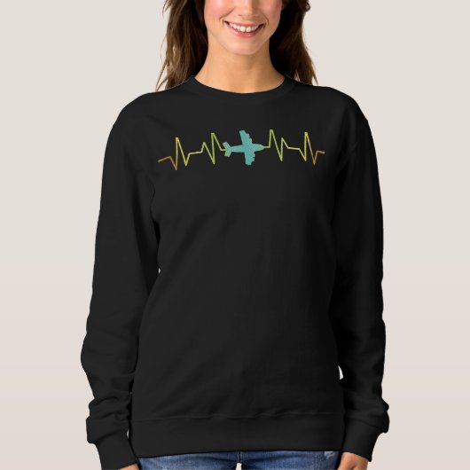 Flugzeug Heartbeat Pilot Flugzeug Fliegenraummotor Sweatshirt (Vorderseite)