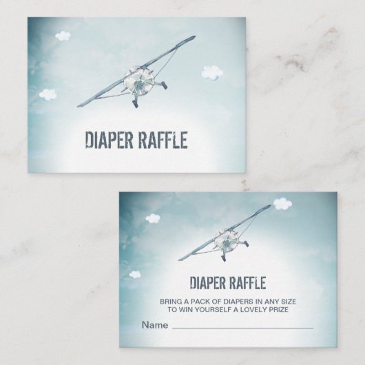 *~* Flugzeug Himmelswolken Windelwölfe Begleitkarte (Vorne/Hinten)