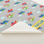 Flugzeug, Hubschrauber und Clouds, Kunstwerk Grau, Sherpadecke (3/4)