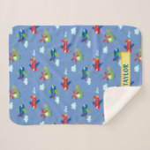 Flugzeug, Hubschrauber und Wolkenarbeit auf Blau,  Sherpadecke (Vorderseite (Horizontal))