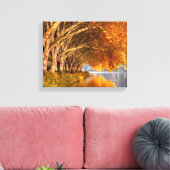 Flugzeug im Herbst über einem See Leinwanddruck (Insitu (Wohnzimmer))