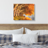 Flugzeug im Herbst über einem See Leinwanddruck (Insitu (Schlafzimmer))