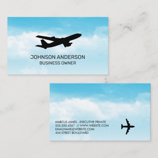 Flugzeug im Himmel Visitenkarte (Vorne/Hinten)