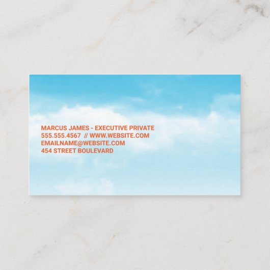 Flugzeug im Himmel Visitenkarte (Rückseite)