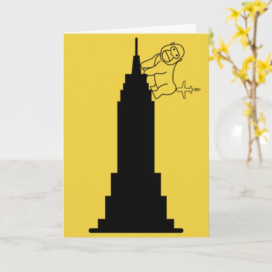 Flugzeug Im Hintern - Geburtstag Karte (Gelbe Blume)