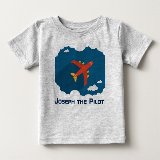 Flugzeug im Personalisierten Pilotprogramm des Blu Baby T-shirt (Vorderseite)