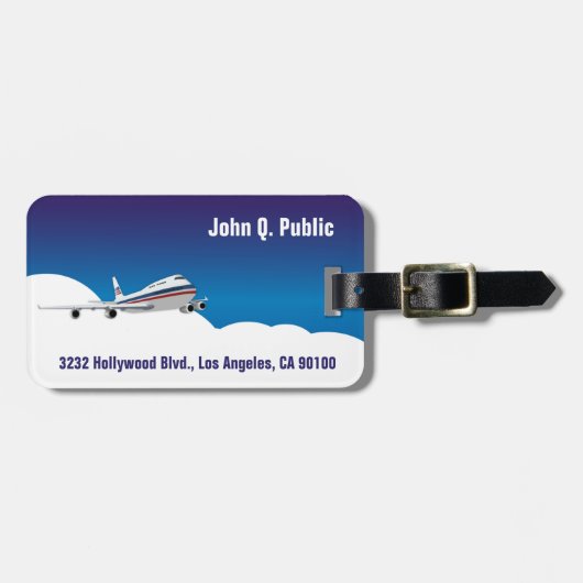 Flugzeug in den Clouds Gepäckmarken Gepäckanhänger (Vorderseite horizontal)