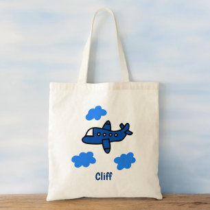 Flugzeug in den Wolken Personalisiert Tragetasche