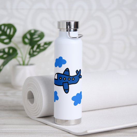 Flugzeug in den Wolken Personalisiert Trinkflasche (Yoga)
