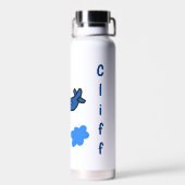 Flugzeug in den Wolken Personalisiert Trinkflasche (Rückseite)