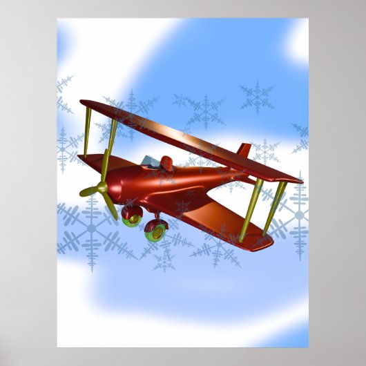 Flugzeug in den Wolken Poster (Vorne)