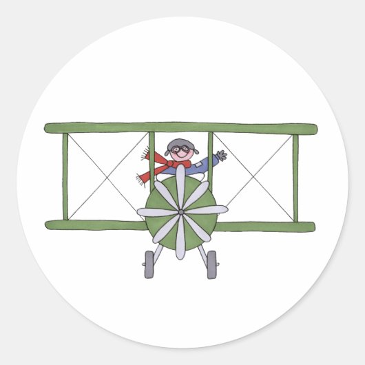 Flugzeug in den Wolken Runder Aufkleber (Vorderseite)