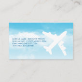 Flugzeug in der blauen Wolke Visitenkarte (Rückseite)