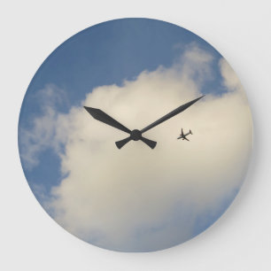 Flugzeug in der Himmel-Wanduhr Große Wanduhr