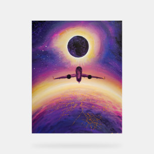 Flugzeug in Flugstadt und Finsternis Acrylschild