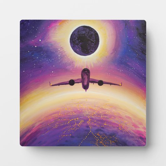 Flugzeug in Flugstadt und Finsternis Fotoplatte (Vorderseite)