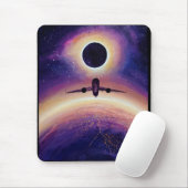 Flugzeug in Flugstadt und Finsternis Mousepad (Mit Mouse)
